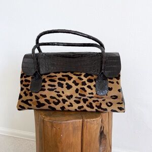 Vintage Nancy Gonzalez Ponyhair & Crocodile Shoulder Bag